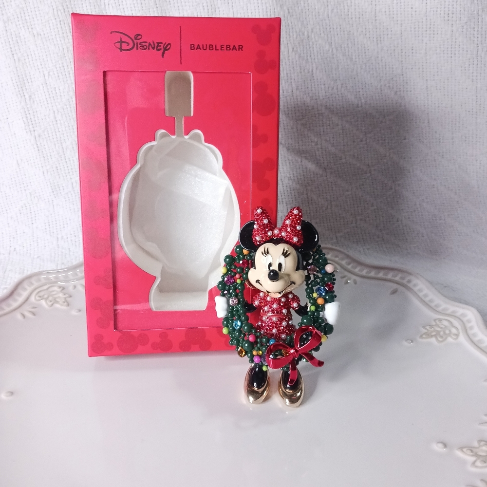 Baublebar × Disney Minnie Mouse Christmas Wreath Key Chain Bag Charm